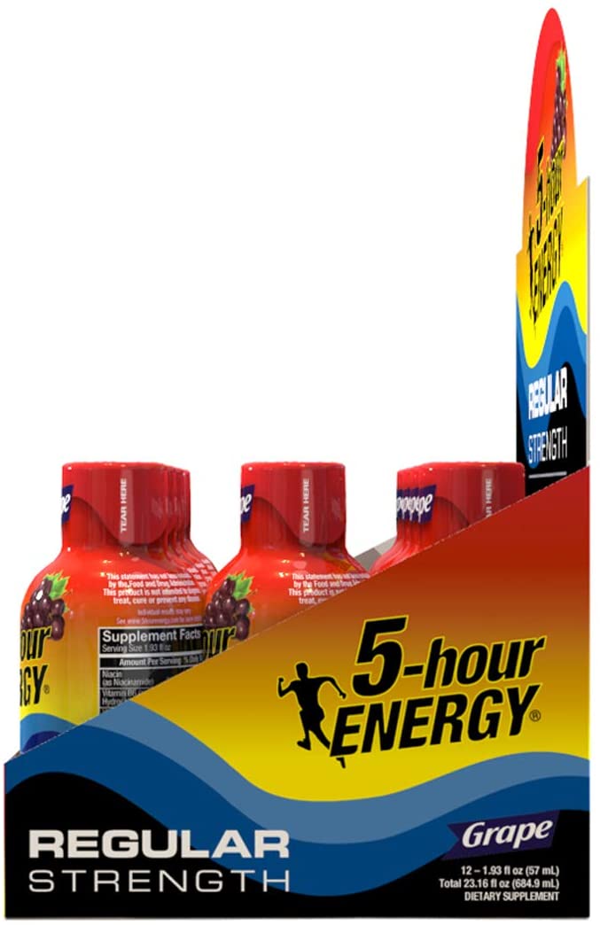 5 Hour Energy Shots. Pack of 12 Bottles 1.93 Fl Oz Each